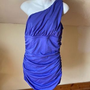 J. Crew one shoulder swim suit. Super flattering!